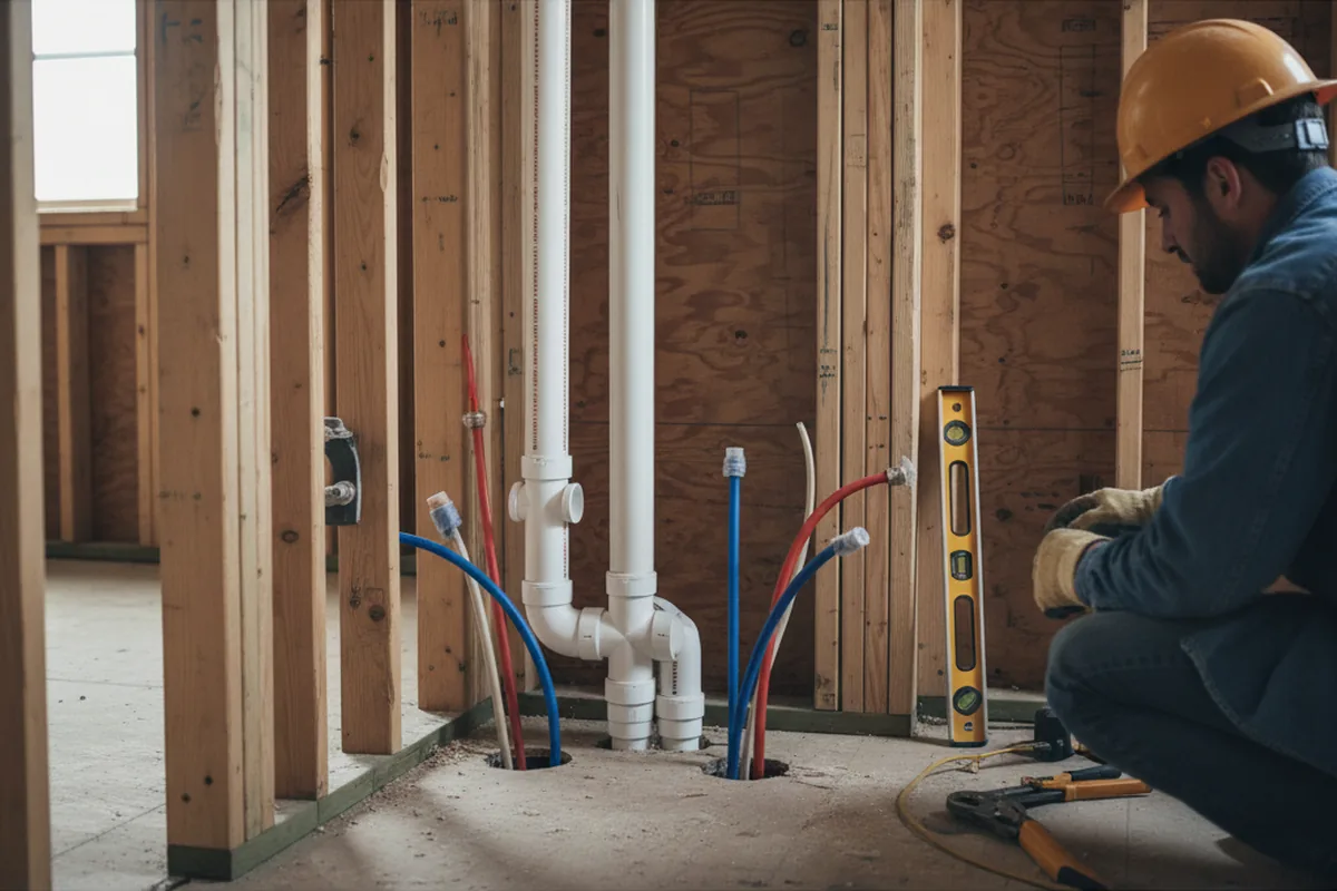 Drain and supply rough-in during Leak Detection in Arab